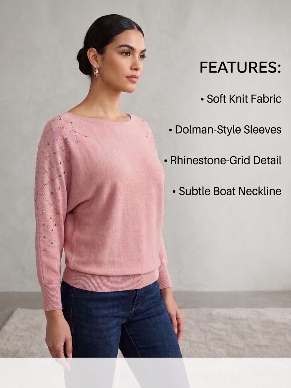 Women’s Pink Studded Knit Top